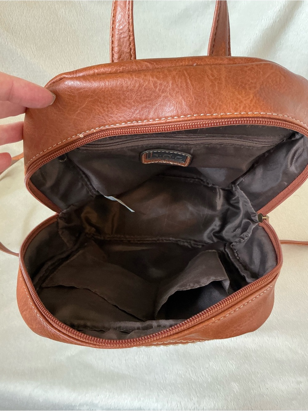 B.O.C. Mini Light Brown Vegan Leather Backpack - Picture 8 of 10